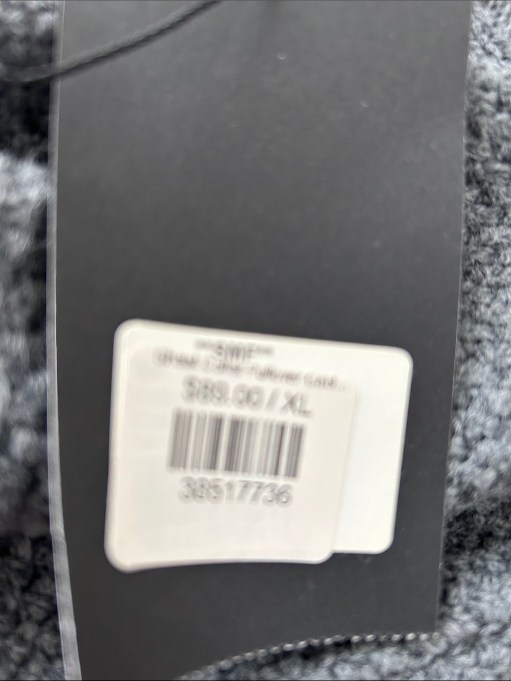 SMF - Shawl Collar Pullover Cable Knit Sweater, Men's XL, Gray, NWT - Picture 8 of 8